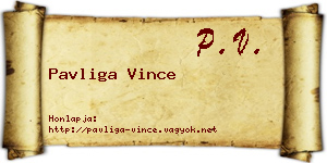 Pavliga Vince névjegykártya